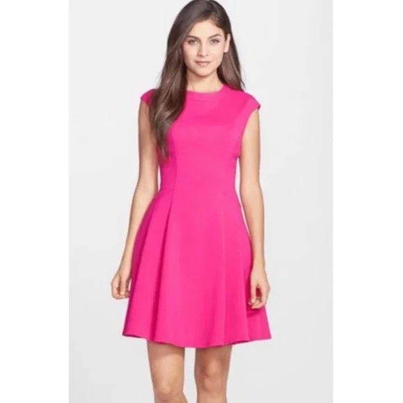 Eliza J | Dresses | Eliza J Fit Flare Hot Pink Mini Dress | Poshmark